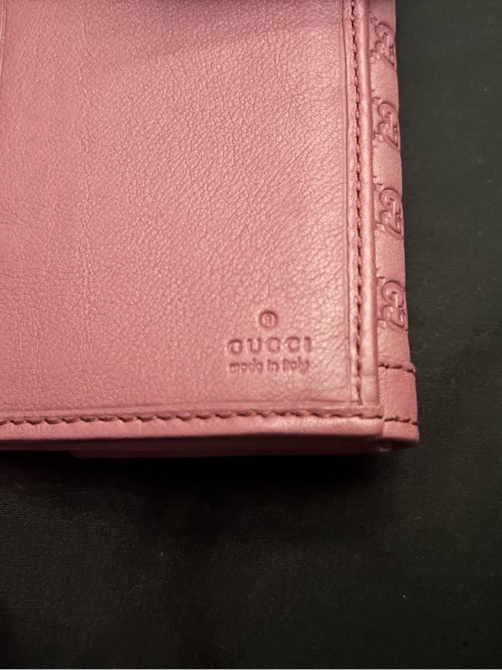Gucci Pink GG Embossed Leather Clutch with Gold Double G - Picture 7 of 12
